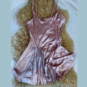 Dusty Rose Velvet Babydoll Dress